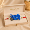 Blue Sports Bike Kids Rakhi with Red Sacred Thread