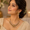 Pink Kundan Pearl Bridal Necklace Set with Matching Earrings