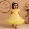 Girls Yellow Floral Party Wear Princess Dress