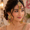 Multicolor Kundan Maang Tikka Set with Statement Earrings