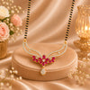 Floral Ruby Stone American Diamond Mangalsutra for Women