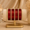 Traditional Red Pearl Bridal Bangle Set for Women