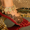 Traditional Kundan Pearl Anklet for Women